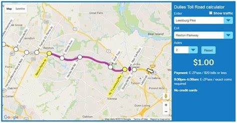 Dulles Toll Road Tolls And Toll Calculator